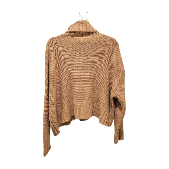 CALVIN KLEIN Jeans Cable Knit Turtleneck Long Sleeve Sweater Tan L Large - Picture 3 of 7